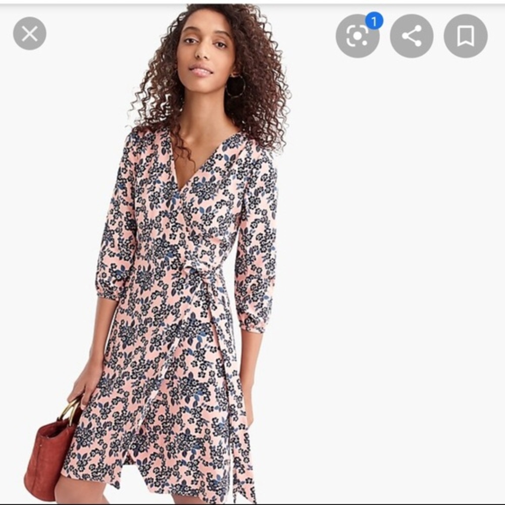 J. Crew Wrap Dress in 365 Crepe Blush Bouquet